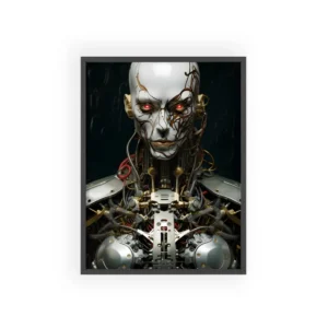 Android Head with Red Eyes Framed Poster