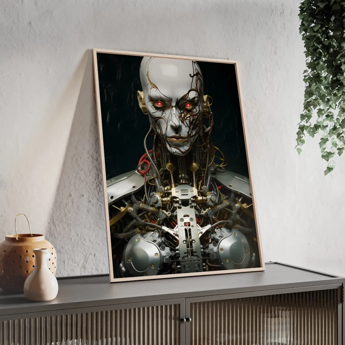 Robotic Art Heist: Charismatic thieves in action - Framed Poster