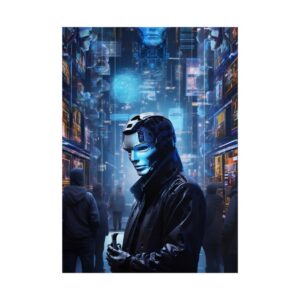 Android in Futuristic City Poster
