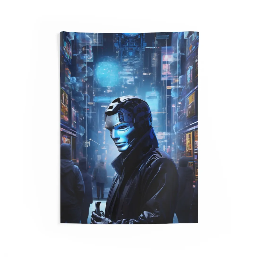 Robotic Art Heist: High-Tech Thieves in Action - Wall Tapestry