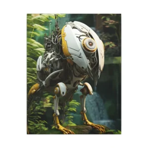 Mechanical Bird by Waterfall Canvas Print