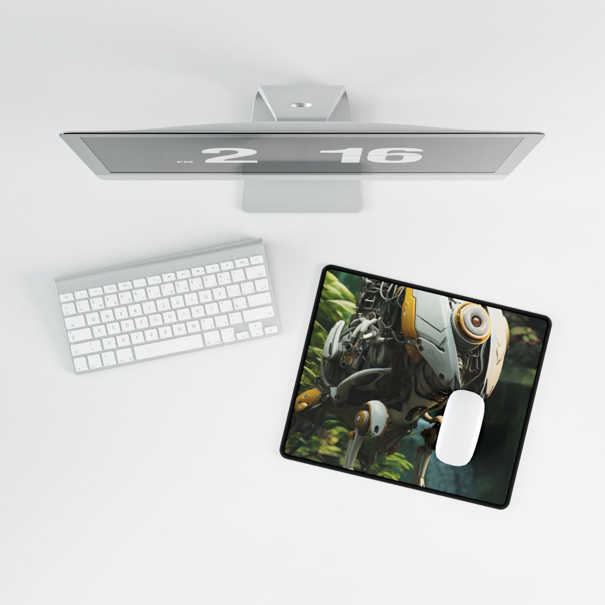 Robotic Guardians: AI-Operated Wildlife Sanctuary - Desk Mat