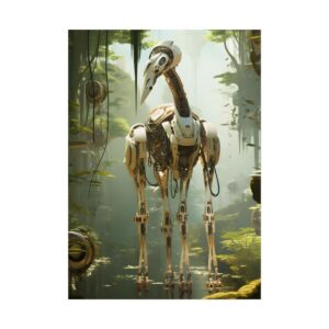 Robot Bird in Misty Jungle Poster