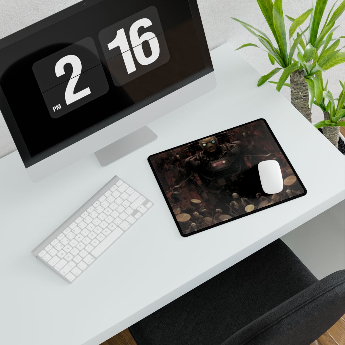 Robotic Orchestra: Mechanical Harmony Artwork - Desk Mat