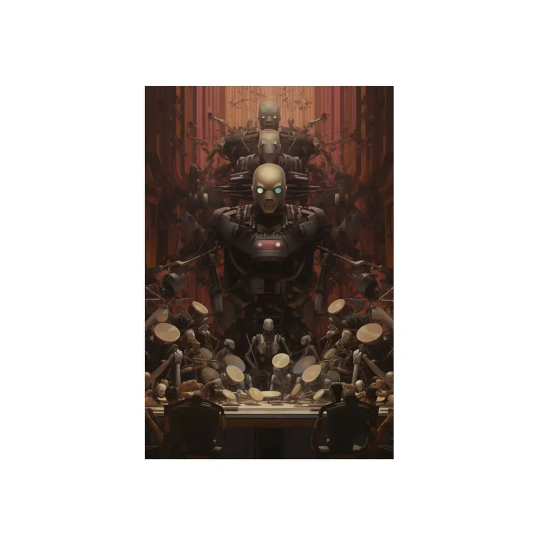 Robotic Orchestra: Mechanical Harmony - Metal Poster