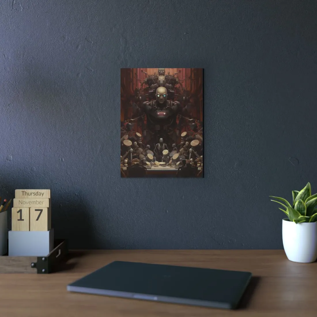 Robotic Orchestra: Mechanical Harmony - Metal Poster