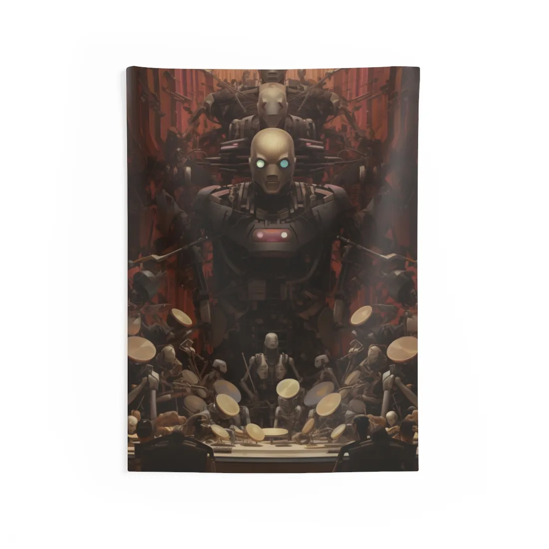 Robotic Orchestra: Mechanical Harmony - Wall Tapestry