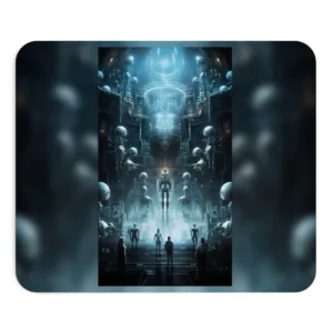 Sci-Fi Hall with Robots Mouse Pad