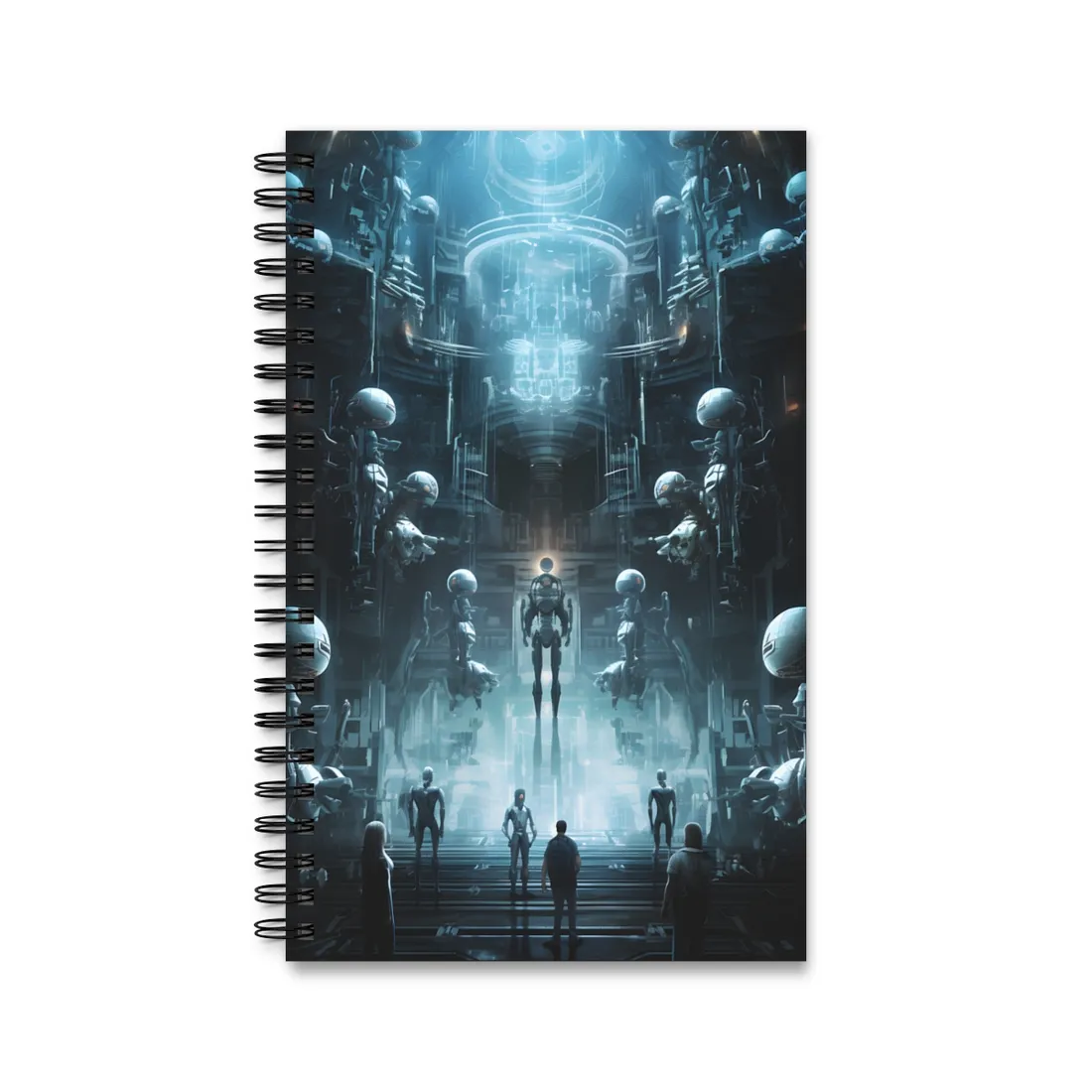 Robotic Orchestra: Minimalist Auditorium Scene - Spiral Notebook