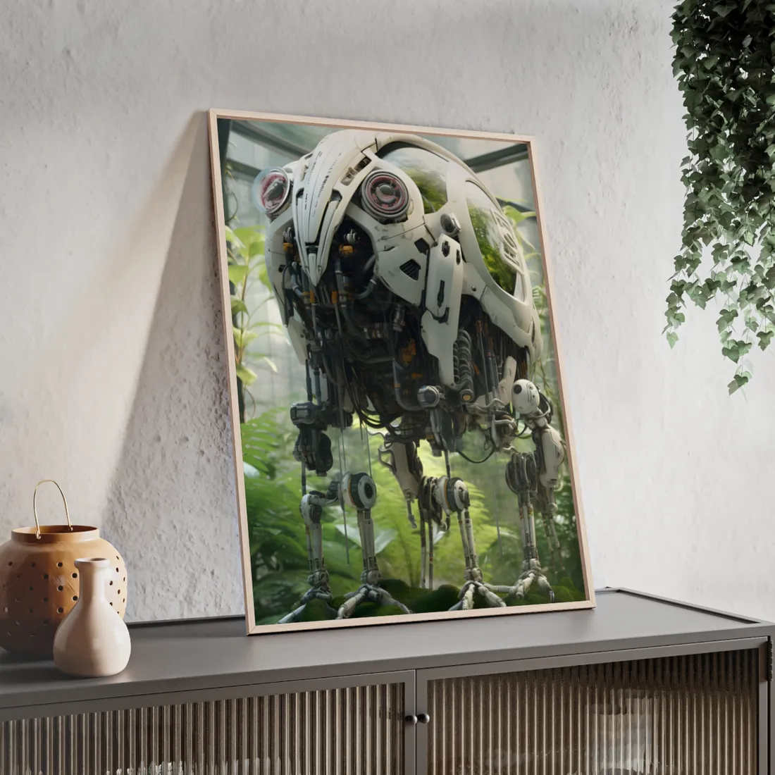 Robotic Wildlife Sanctuary: A Sanctuary for AI-Operated Robots - Framed Poster