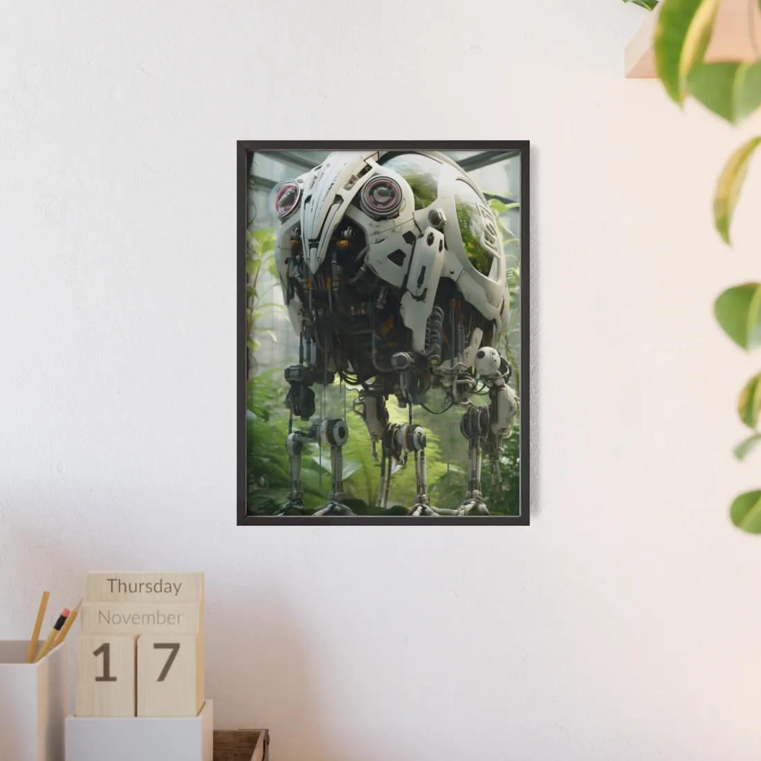 Robotic Wildlife Sanctuary: A Sanctuary for AI-Operated Robots - Framed Poster