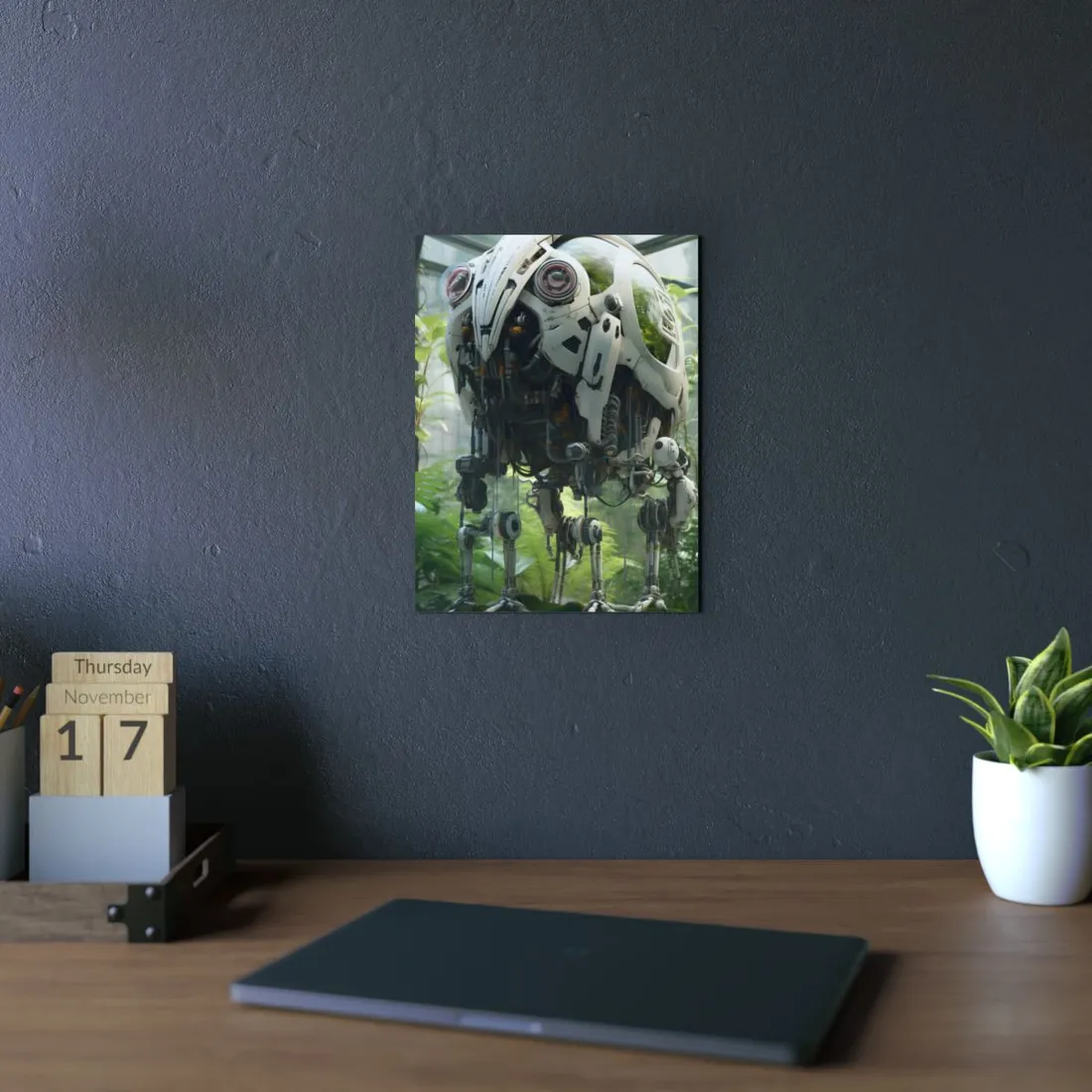 Robotic Wildlife Sanctuary: A Sanctuary for AI-Operated Robots - Metal Poster
