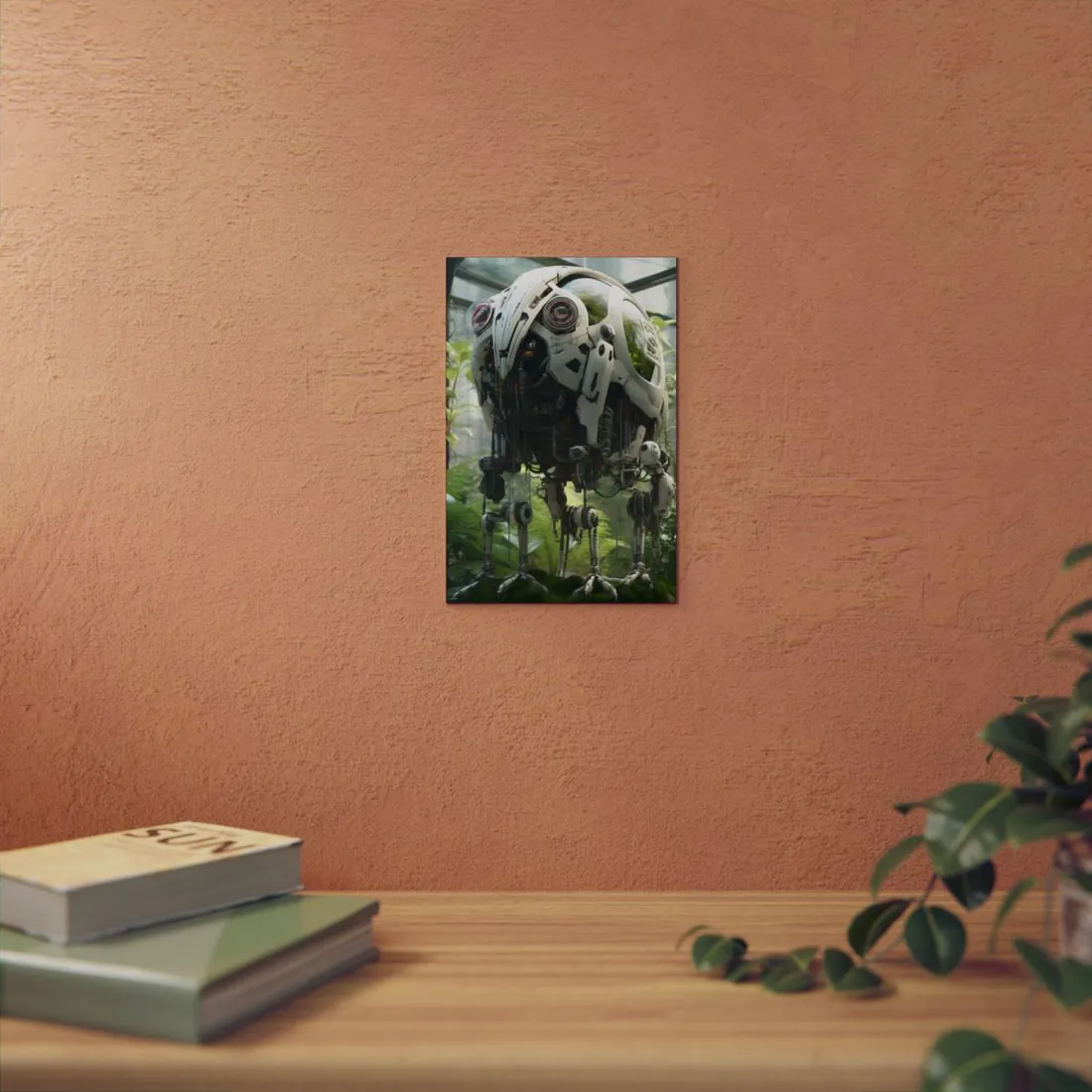 Robotic Wildlife Sanctuary: A Sanctuary for AI-Operated Robots - Metal Poster