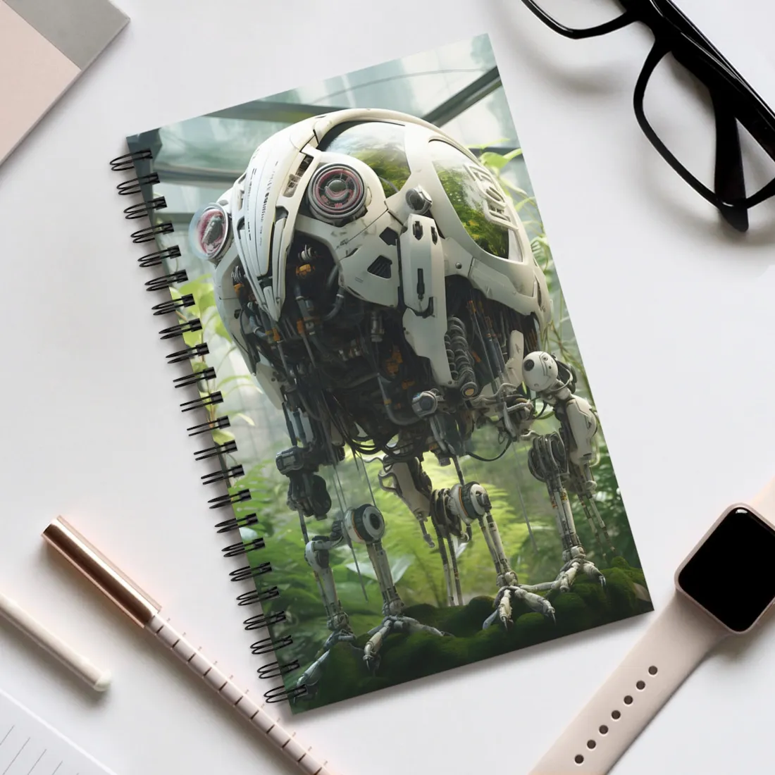 Robotic Wildlife Sanctuary: A Sanctuary for AI-Operated Robots - Spiral Notebook