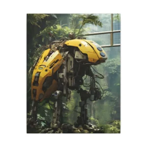 Yellow Robot in Jungle Canvas Print
