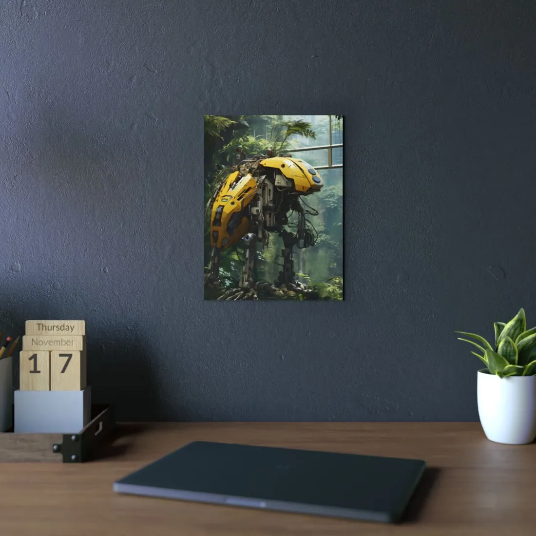 Robotic Wildlife Sanctuary: A Sanctuary for Tomorrow - Metal Poster