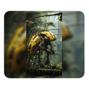 Yellow Robot in Jungle Mouse Pad