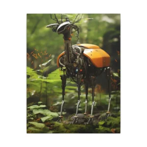 Robot in Forest Canvas Print