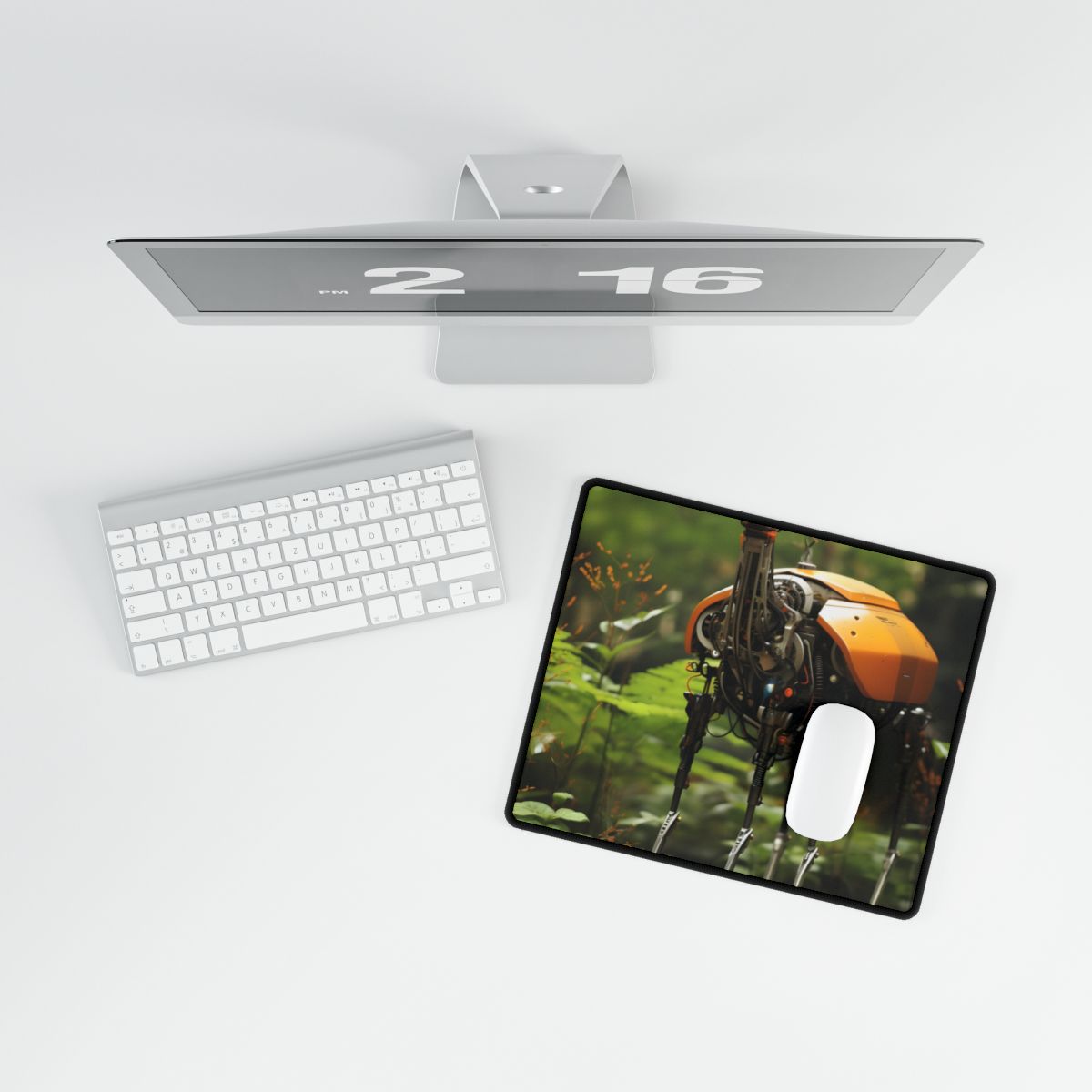 Robotic Wildlife Sanctuary: AI-Operated Animal Care - Desk Mat