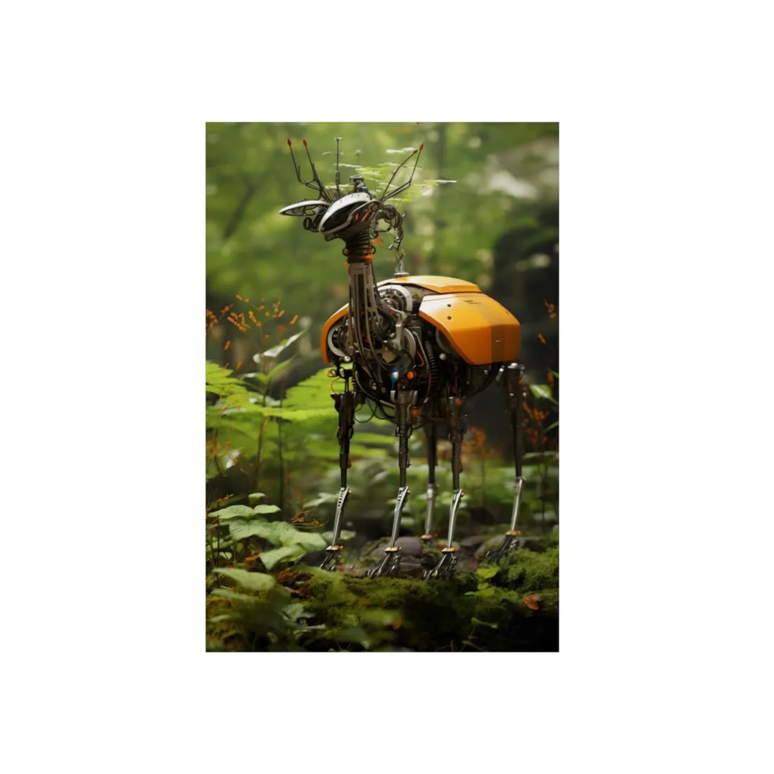 Robotic Wildlife Sanctuary: AI-Operated Animal Care - Metal Poster