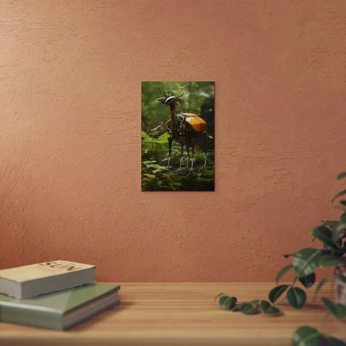 Robotic Wildlife Sanctuary: AI-Operated Animal Care - Metal Poster