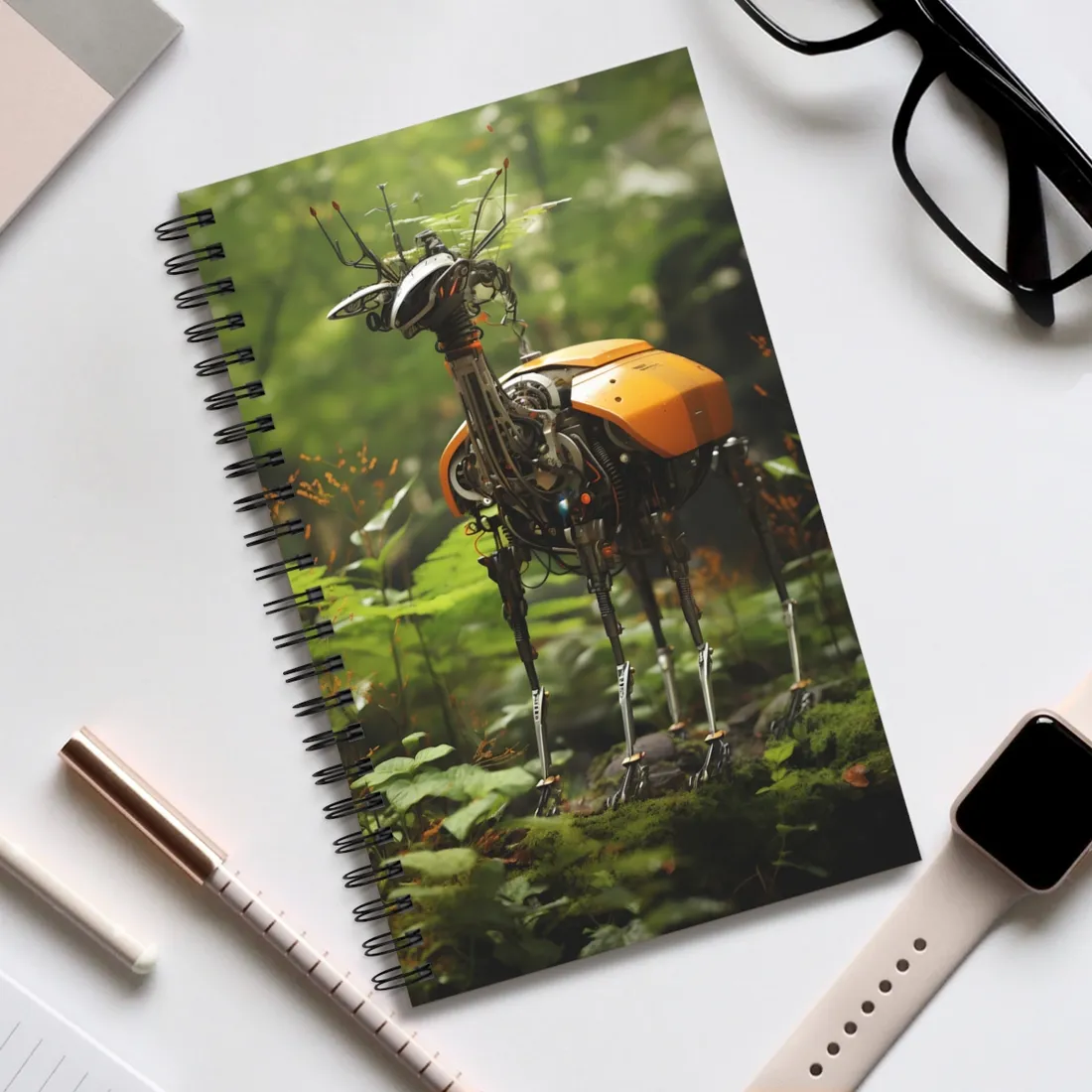 Robotic Wildlife Sanctuary: AI-Operated Animal Care - Spiral Notebook