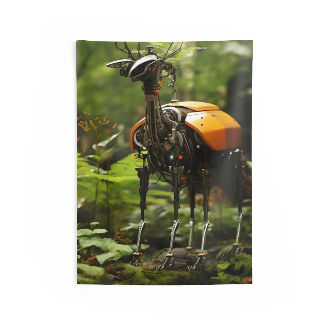 Robotic Wildlife Sanctuary: AI-Operated Animal Care - Wall Tapestry