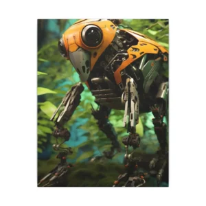 Orange Robot in Jungle Canvas Print