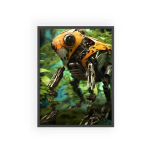 Orange Robot in Jungle Framed Poster