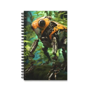 Orange Robot in Jungle Spiral Notebook