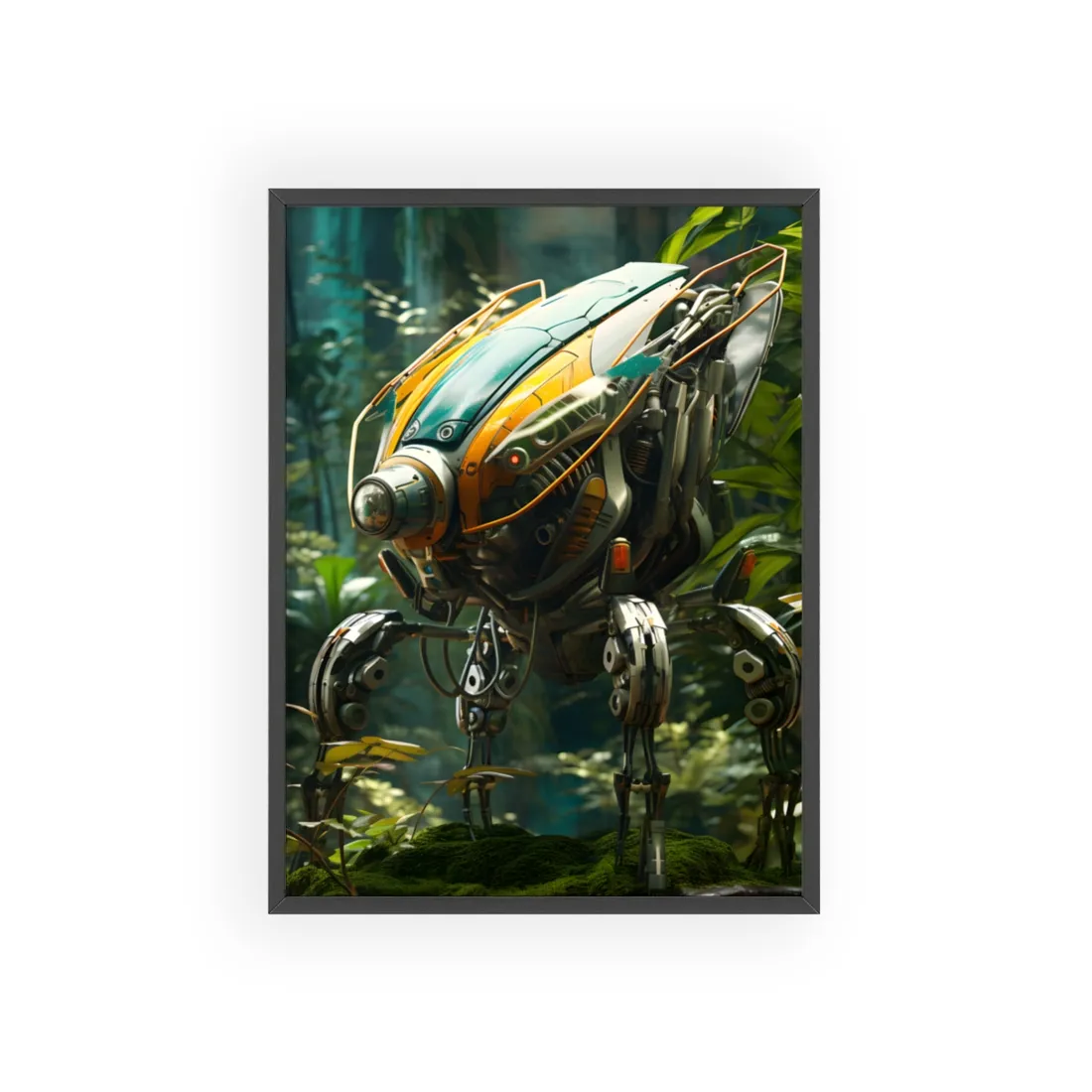 Robotic Wildlife Sanctuary: AI-Operated Guardians of Nature - Framed Poster