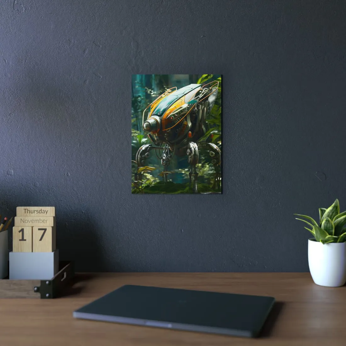 Robotic Wildlife Sanctuary: AI-Operated Guardians of Nature - Metal Poster
