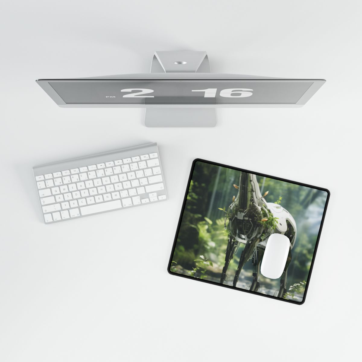 Robotic Wildlife Sanctuary: AI-Operated Haven for Animals - Desk Mat
