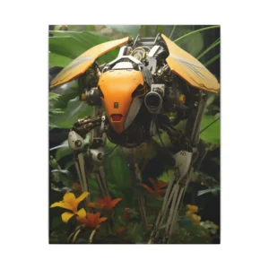 Robotic Insect Among Plants Canvas Print
