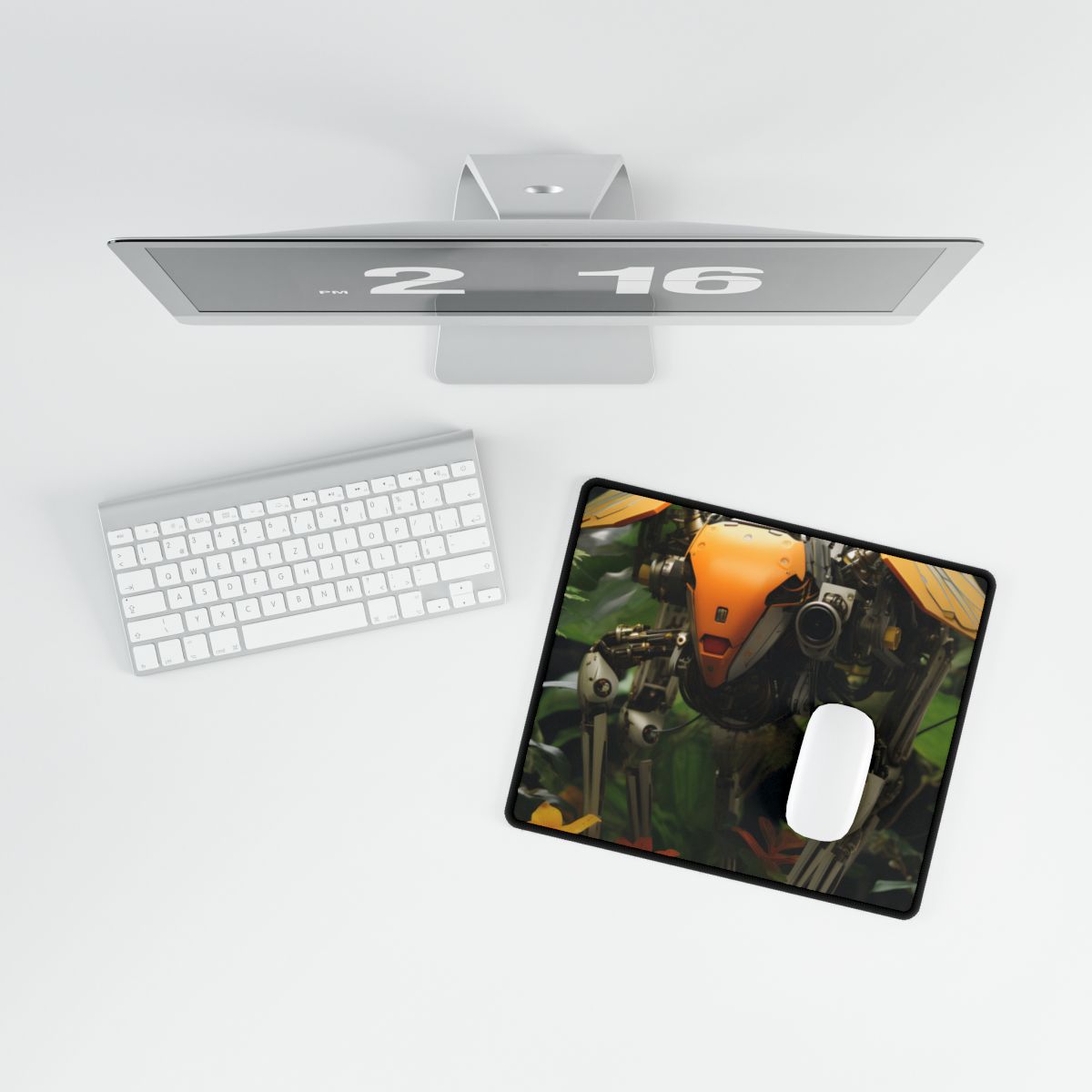 Robotic Wildlife Sanctuary: AI-Operated Haven for Harmony and Nature - Desk Mat