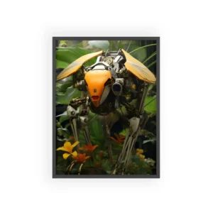 Robotic Insect Among Plants Framed Poster