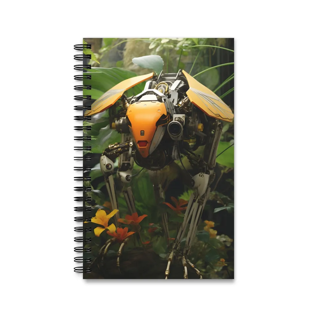 Robotic Wildlife Sanctuary: AI-Operated Haven for Harmony and Nature - Spiral Notebook