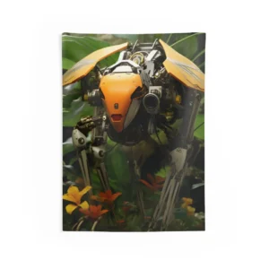 Robotic Insect Among Plants Wall Tapestry