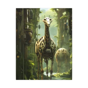 Robotic Giraffe in Forest Canvas Print