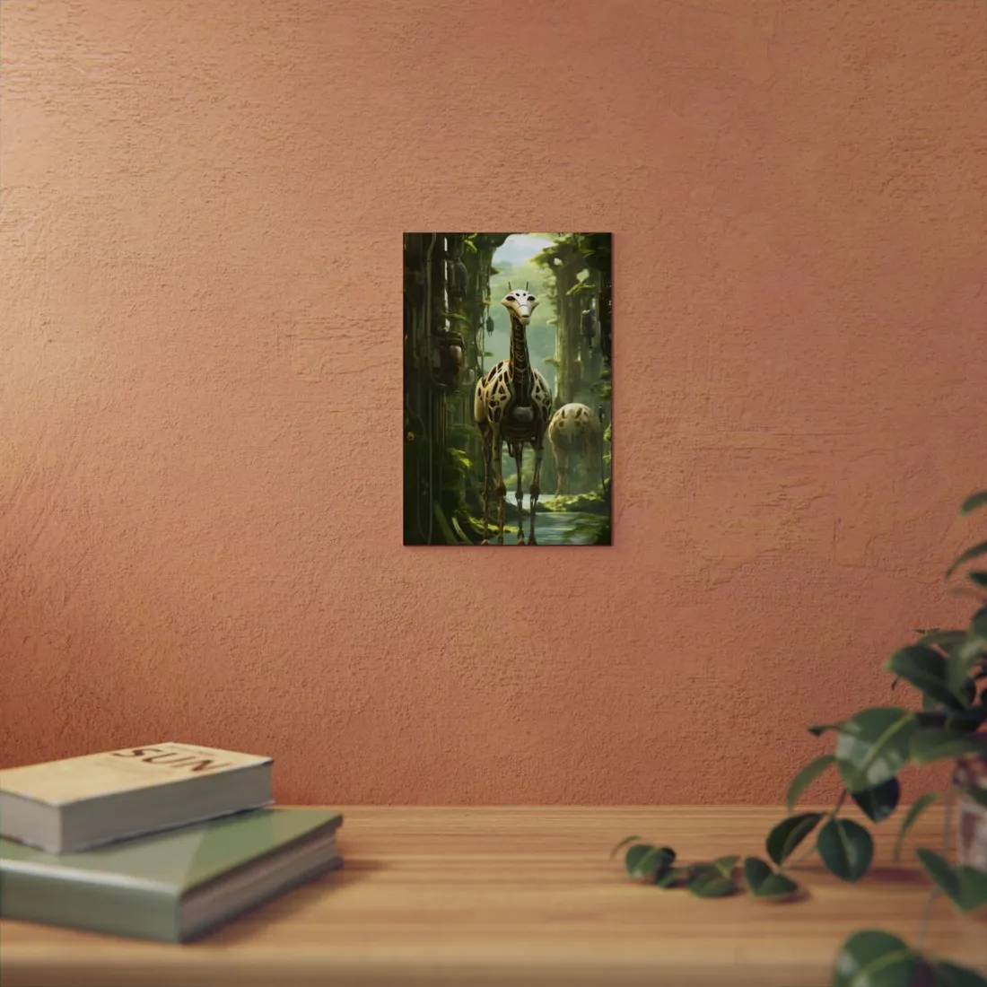 Robotic Wildlife Sanctuary: AI-Operated Haven for Sustainable Innovation - Metal Poster