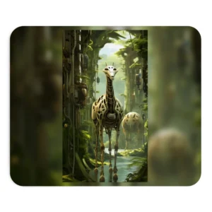 Robotic Giraffe in Forest Mouse Pad
