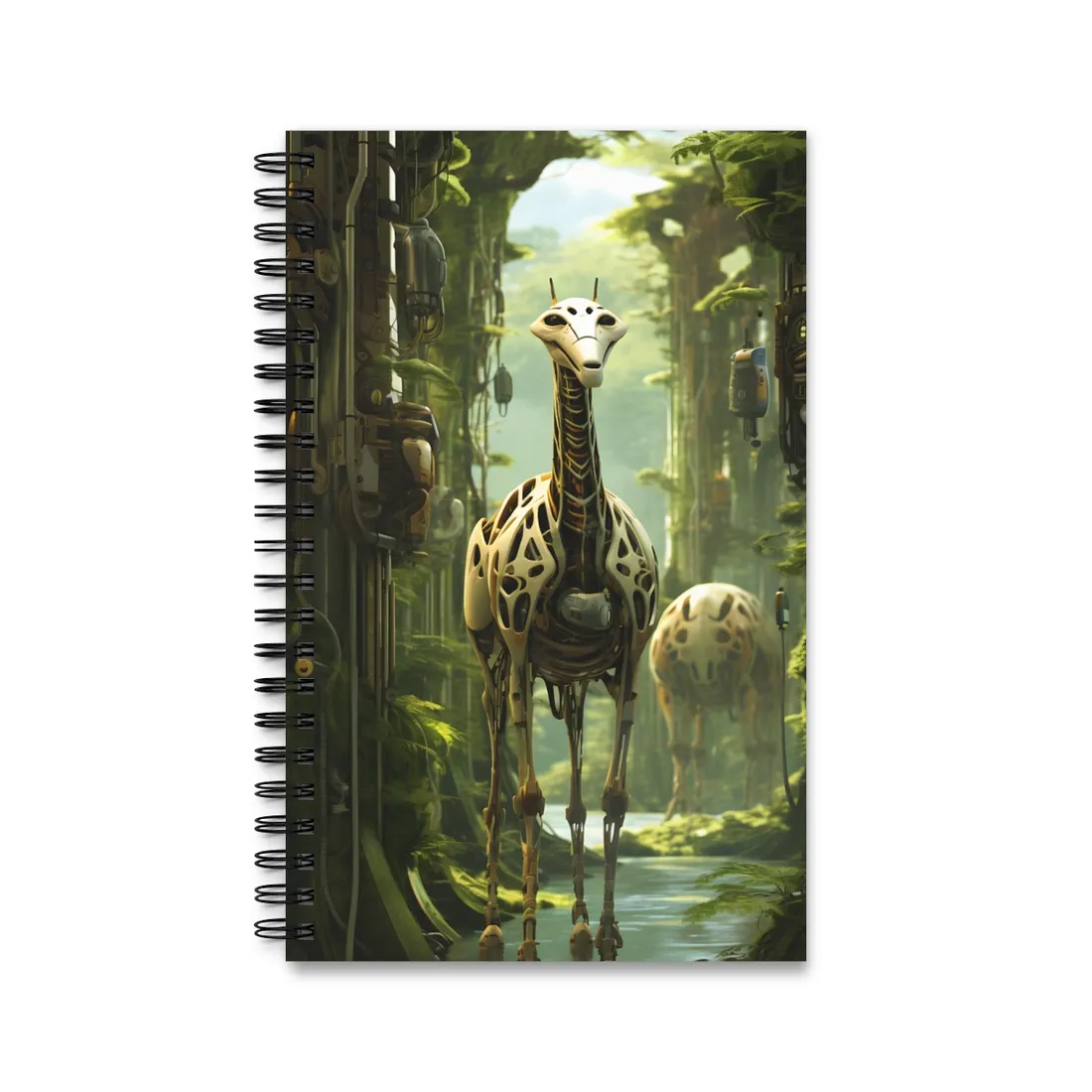 Robotic Wildlife Sanctuary: AI-Operated Haven for Sustainable Innovation - Spiral Notebook