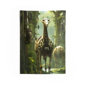 Robotic Giraffe in Forest Wall Tapestry