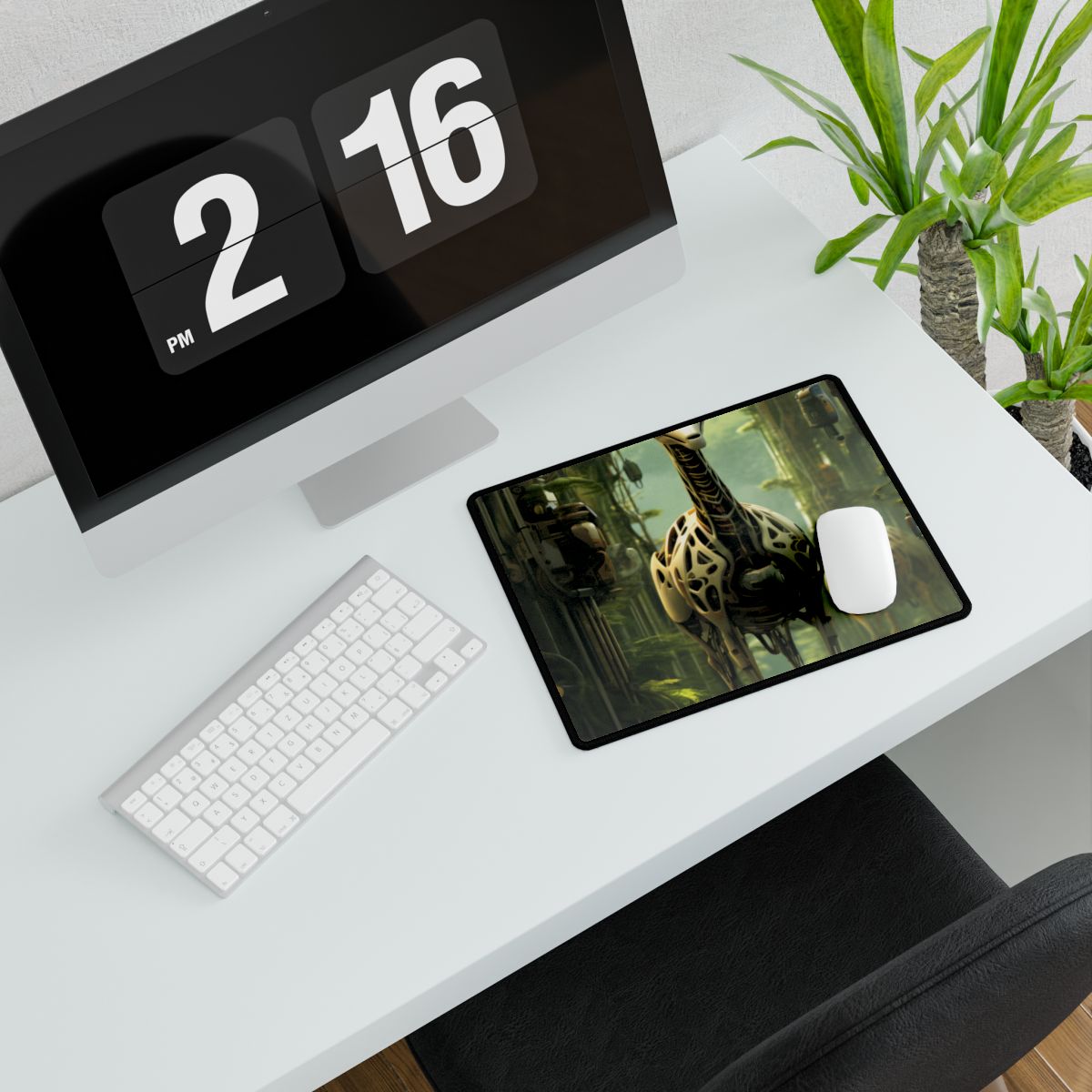 Robotic Wildlife Sanctuary: AI-Operated Haven for Sustainable Innovation - Desk Mat
