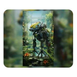 Robot in Tropical Jungle Mouse Pad