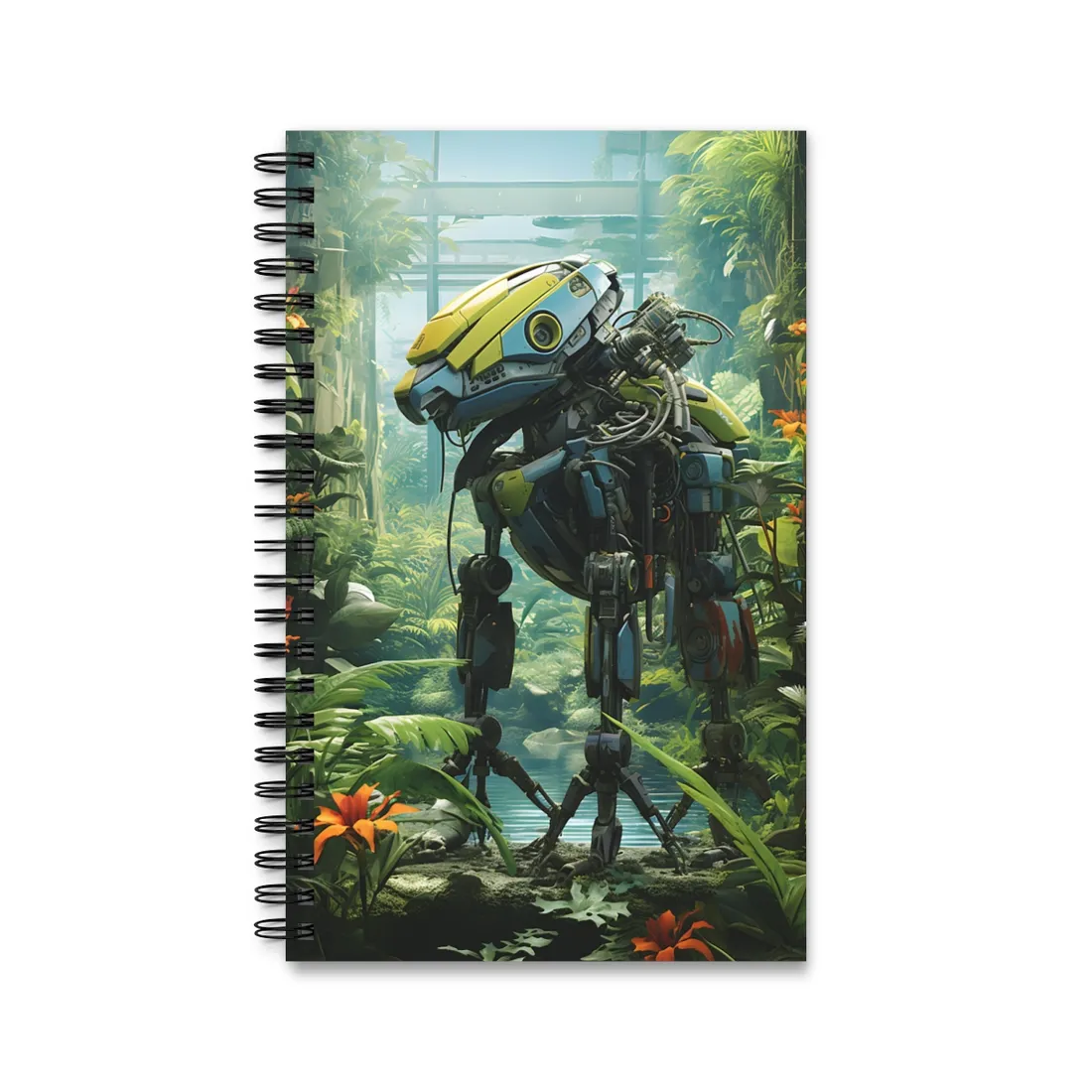 Robotic Wildlife Sanctuary: AI-Operated Haven - Spiral Notebook
