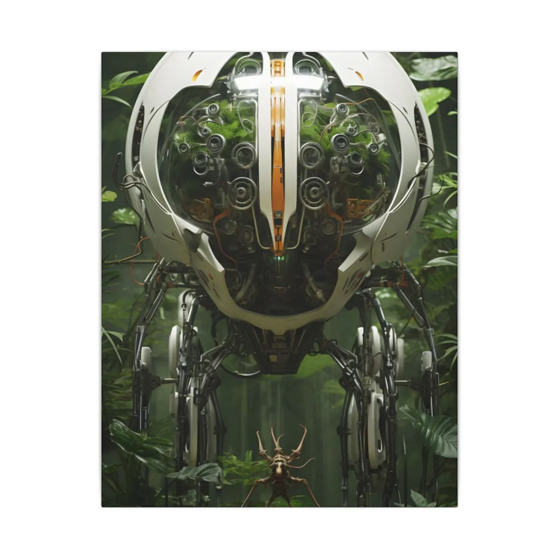 Robotic Wildlife Sanctuary: AI-Operated Nature Reserve Digital Art - Canvas