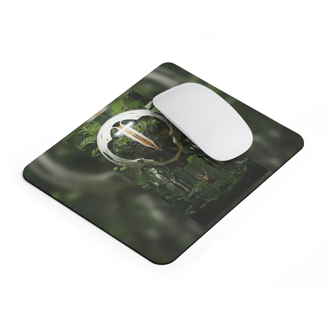 Robotic Wildlife Sanctuary: AI-Operated Nature Reserve Digital Art - Mouse Pad