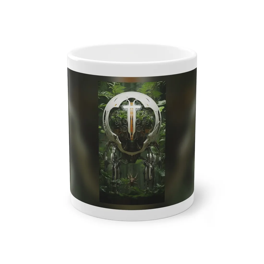 Robotic Wildlife Sanctuary: AI-Operated Nature Reserve Digital Art - Mug