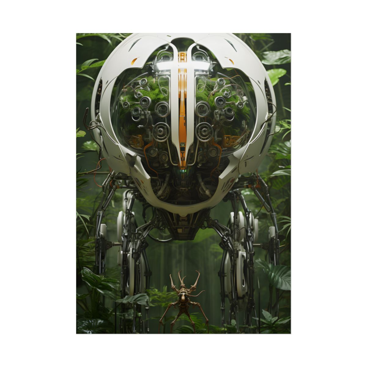 Robotic Wildlife Sanctuary: AI-Operated Nature Reserve Digital Art - Poster